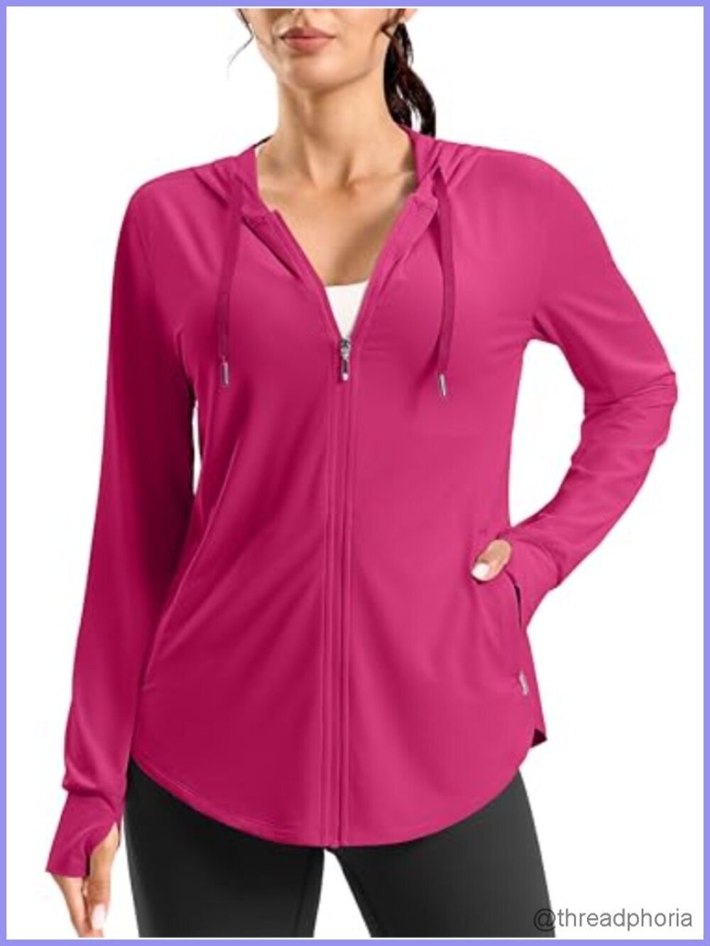 Women's UPF 50+ Sun Protection Zip Up Hoodie with 4 Pockets